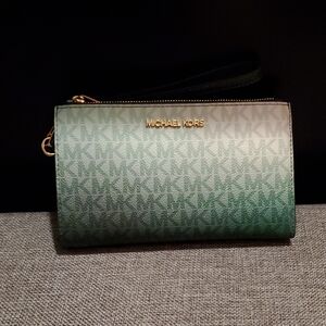 Michael Kors Ombre Green Wristlet